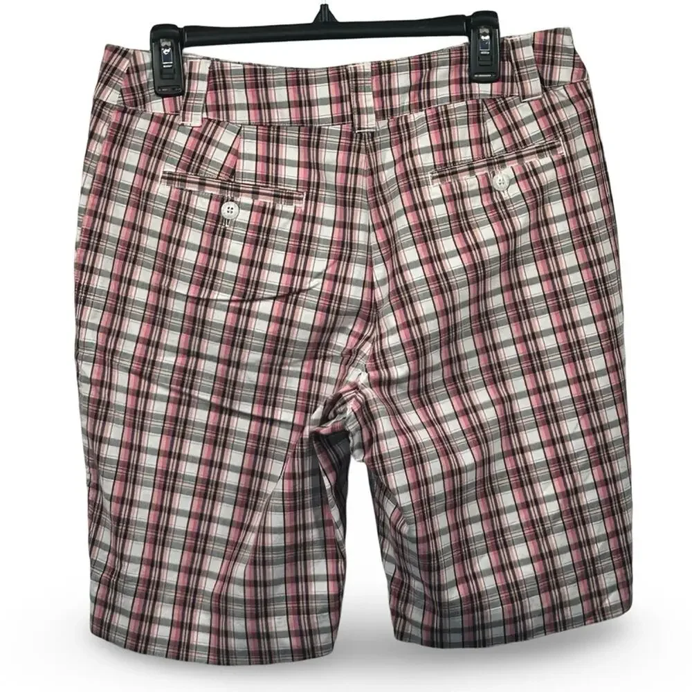 Tehama Nancy Haley Collab Golf‎ Shorts Women's Size 10 Plaid Golfer Performance